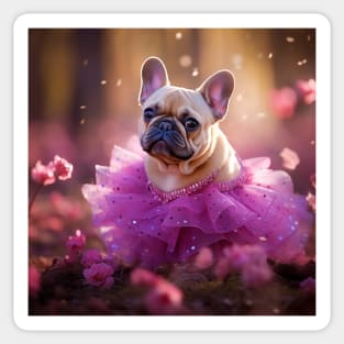 Frenchie In Tutu Dress Sticker